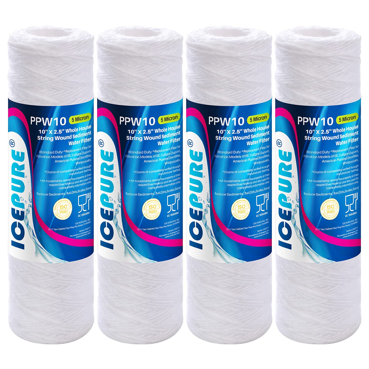 ICEPURE 5-micron inner-layer filter captures fine sediment for clearer water.