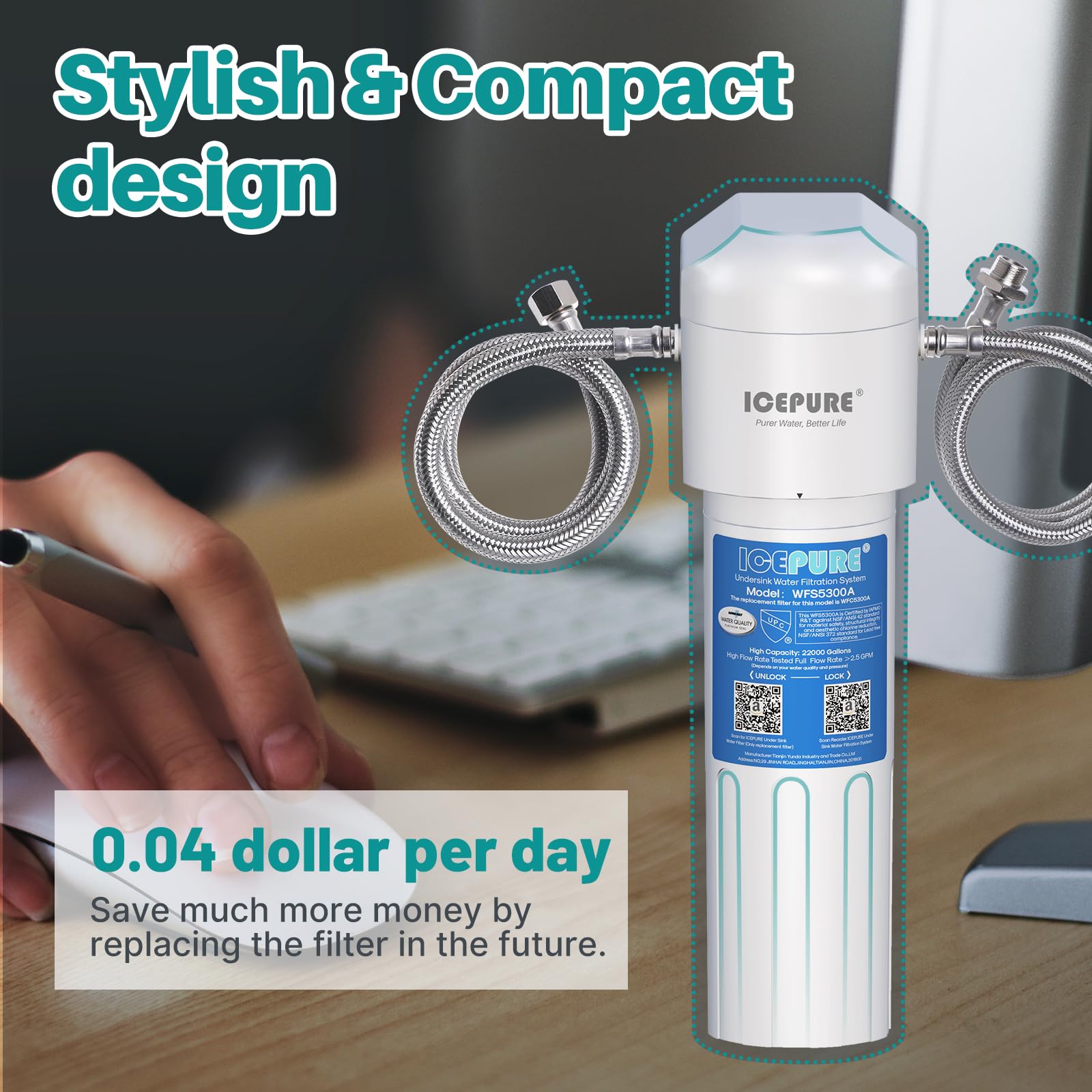 ICEPURE BPA-free materials ensure safe daily water use.