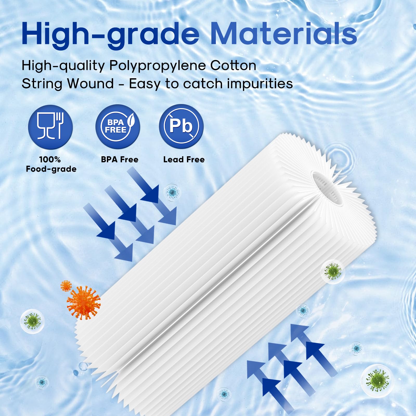 ICEPURE compatibility badge lists 10x4.5-inch housings for easy matching.