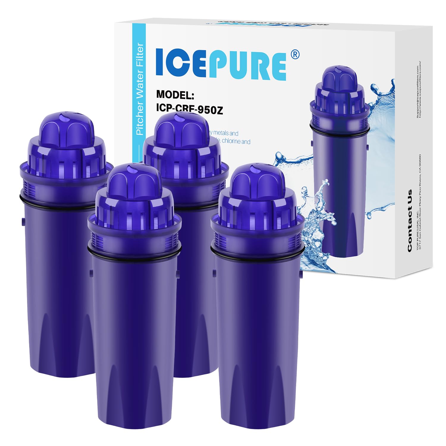 ICEPURE CRF950Z replacement filter for PUR pitcher improves taste and clarity.