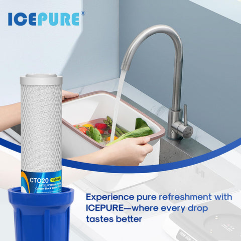 ICEPURE filter provides up to 37,000 gallons life with regular replacement.