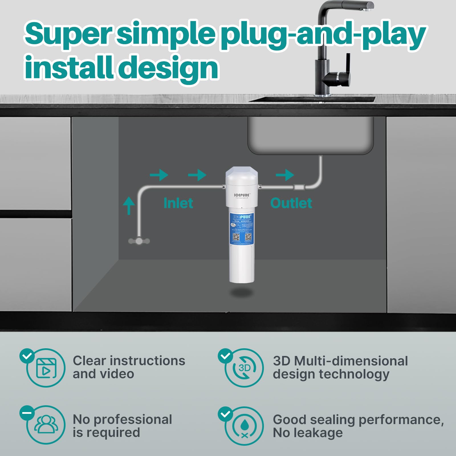 ICEPURE lead-free NSF/ANSI 372 certification emphasizes safe, BPA-free construction.