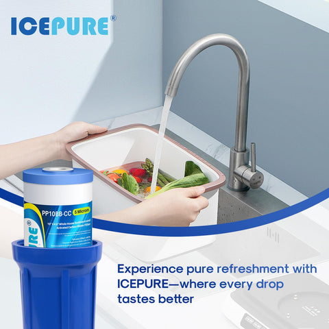 ICEPURE packaging box highlighting contents and usage
