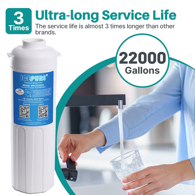 ICEPURE WFC5300A kitchen use illustration for drinking and cooking water.