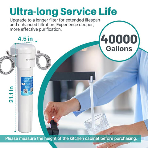ICEPURE WFS5300A-20 direct connect faucet close-up highlights easy daily hydration.