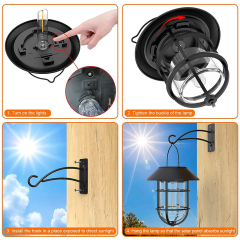 Icerona solar lantern garden-path lighting guides steps after dusk.