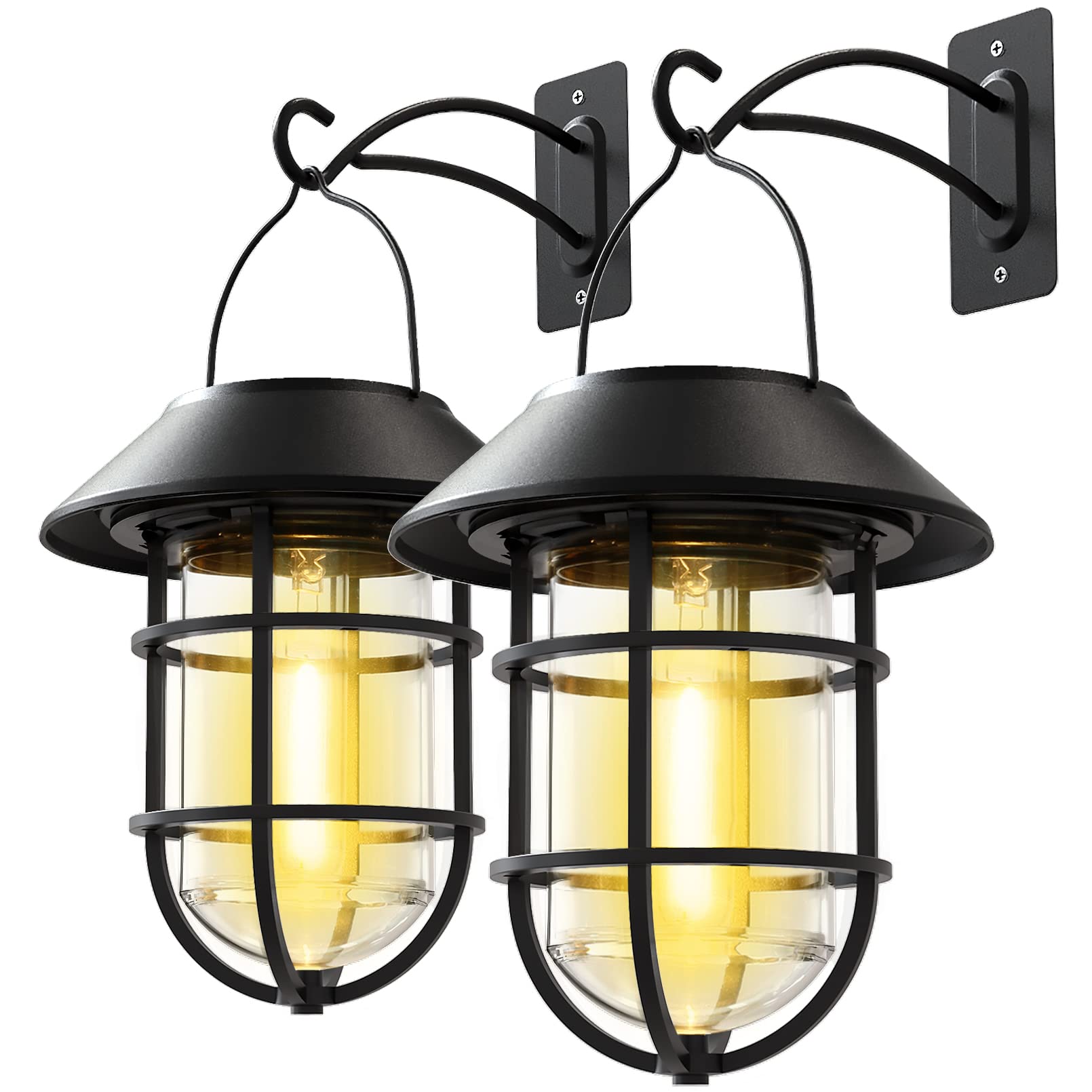 Icerona solar lantern hanging front door for safe, welcoming outdoor lighting.