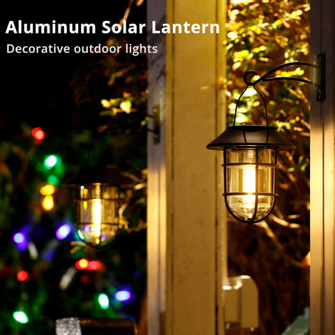 Icerona solar lantern wall-mount porch offers stylish, weatherproof illumination.