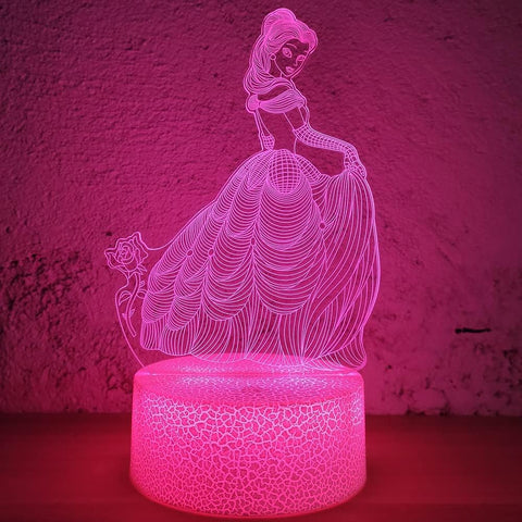 i-CHONY princess night light 3D illusion for kids' room