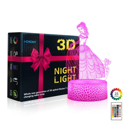 i-CHONY princess night light color cycling with 16 colors