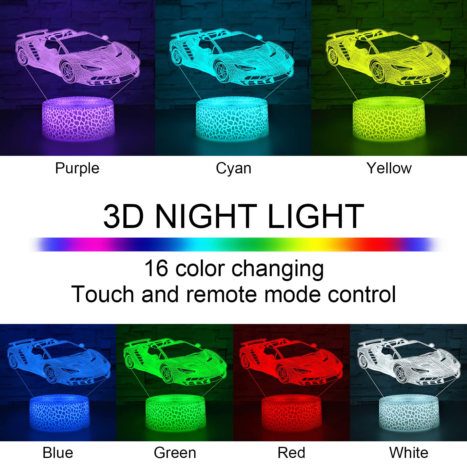 i-CHONY night light with remote control for easy color changes from a distance