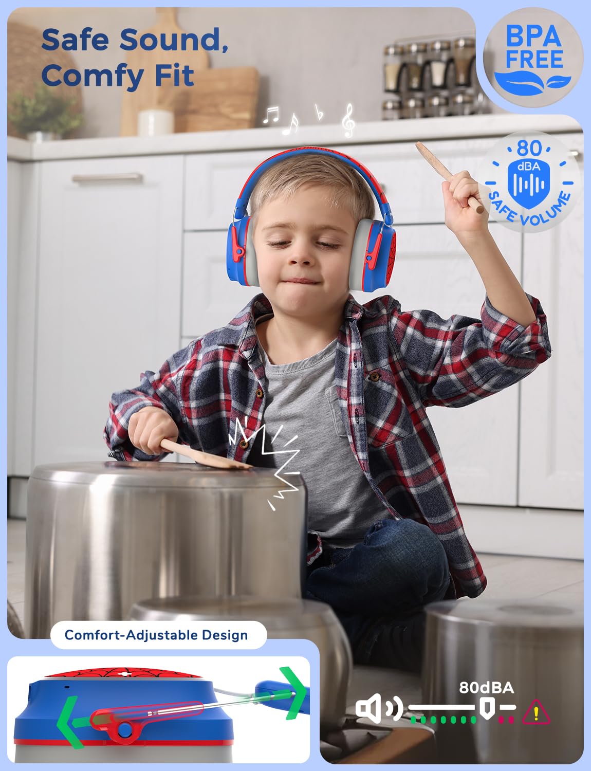 iClever headphones Bluetooth 5.4 wireless connection for seamless listening.