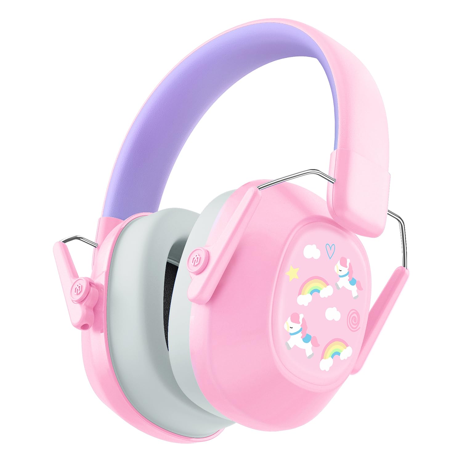 iClever kids noise-cancelling earmuffs shown in portable folded form for events