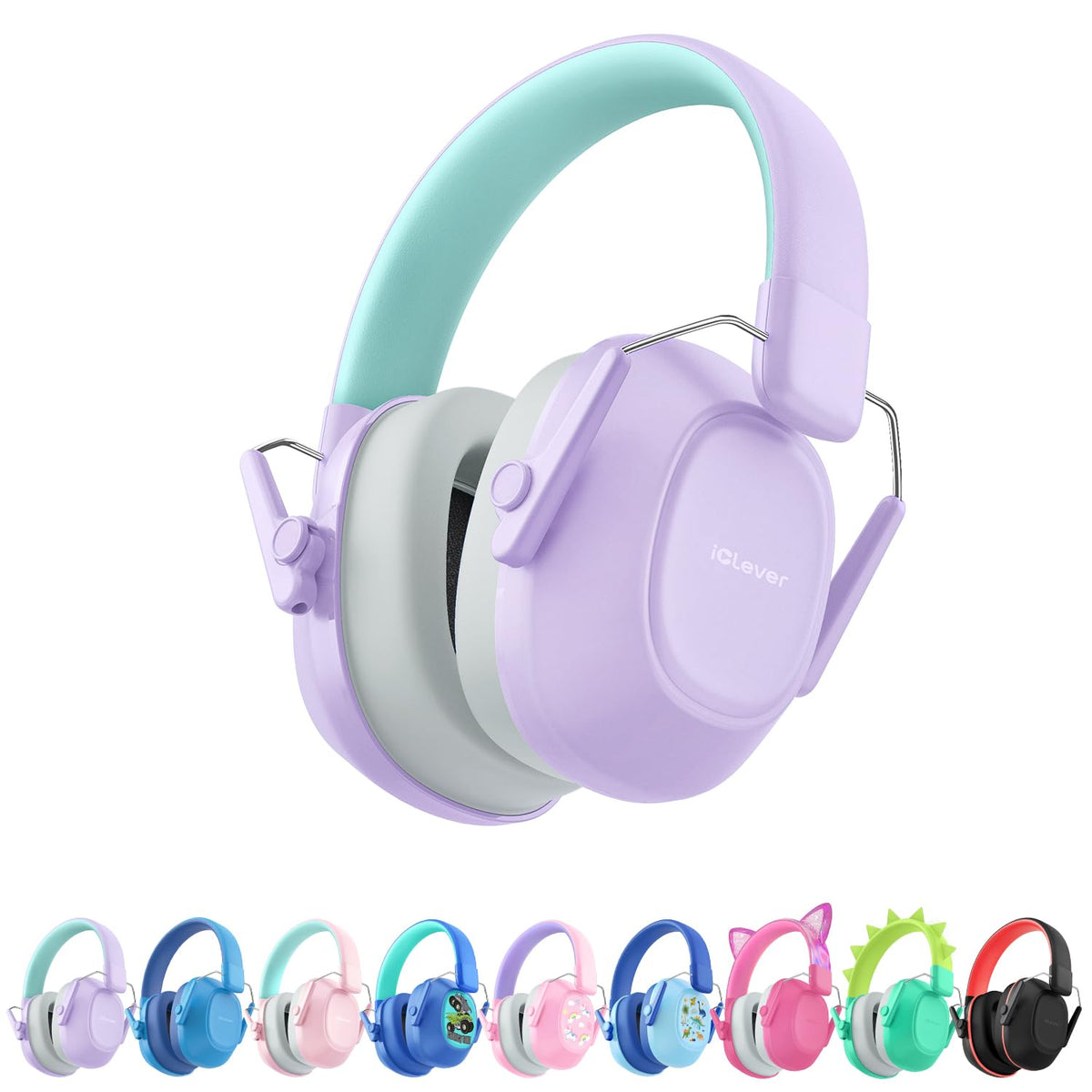 iClever noise cancelling headphones folded for travel and storage