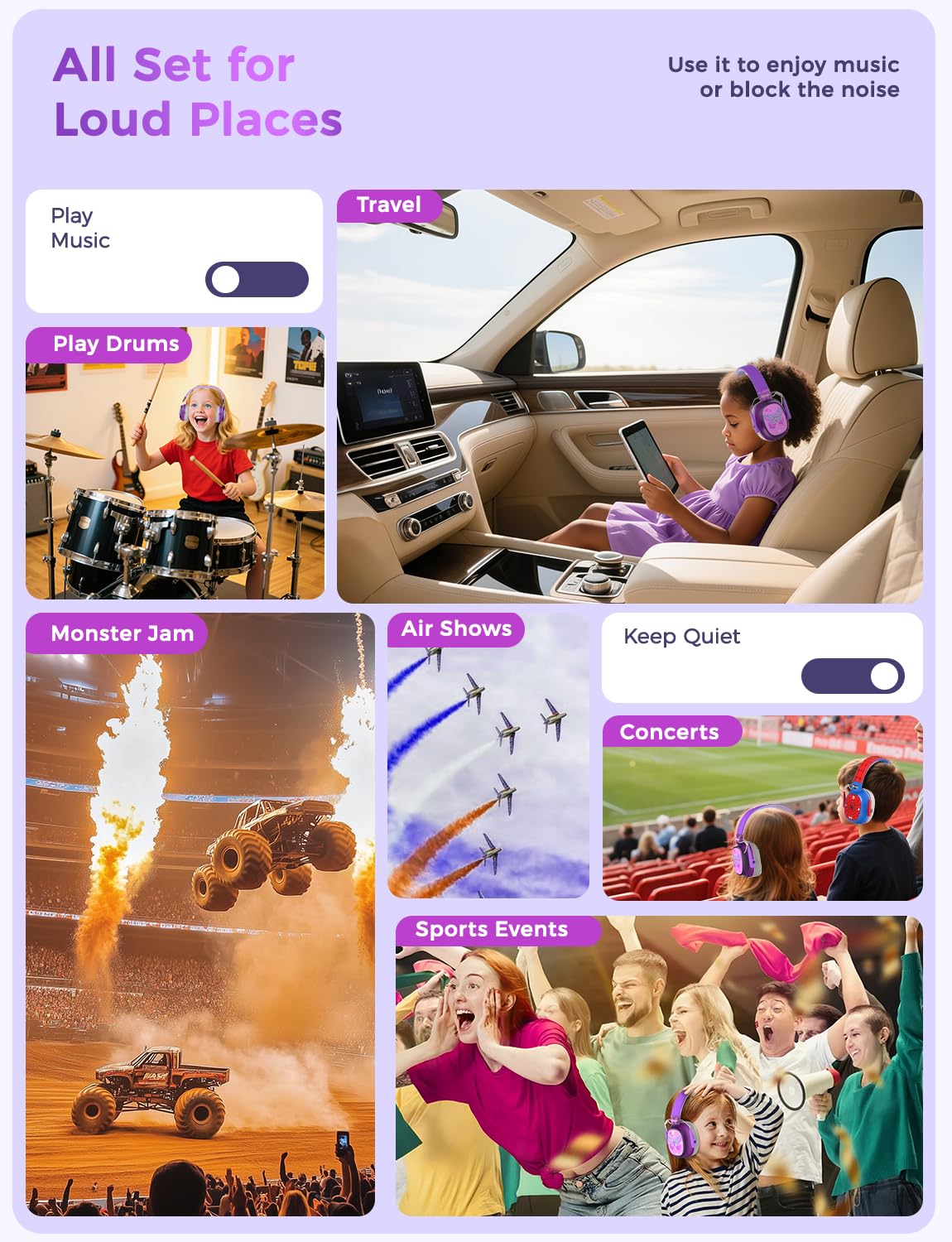 iClever long playtime graphic shows up to 60 hours of use.