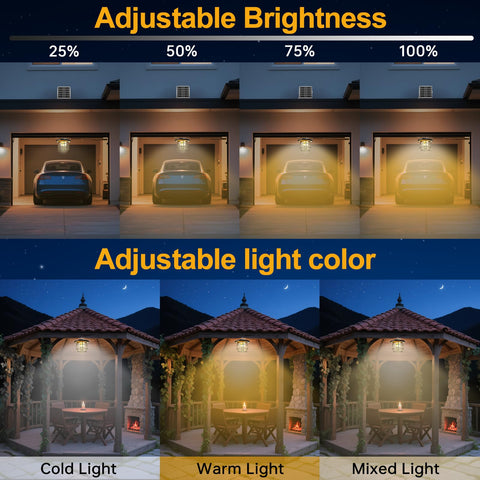 ICOFRU Solar Shed Light color options provide warm, cold, or mixed tones.
