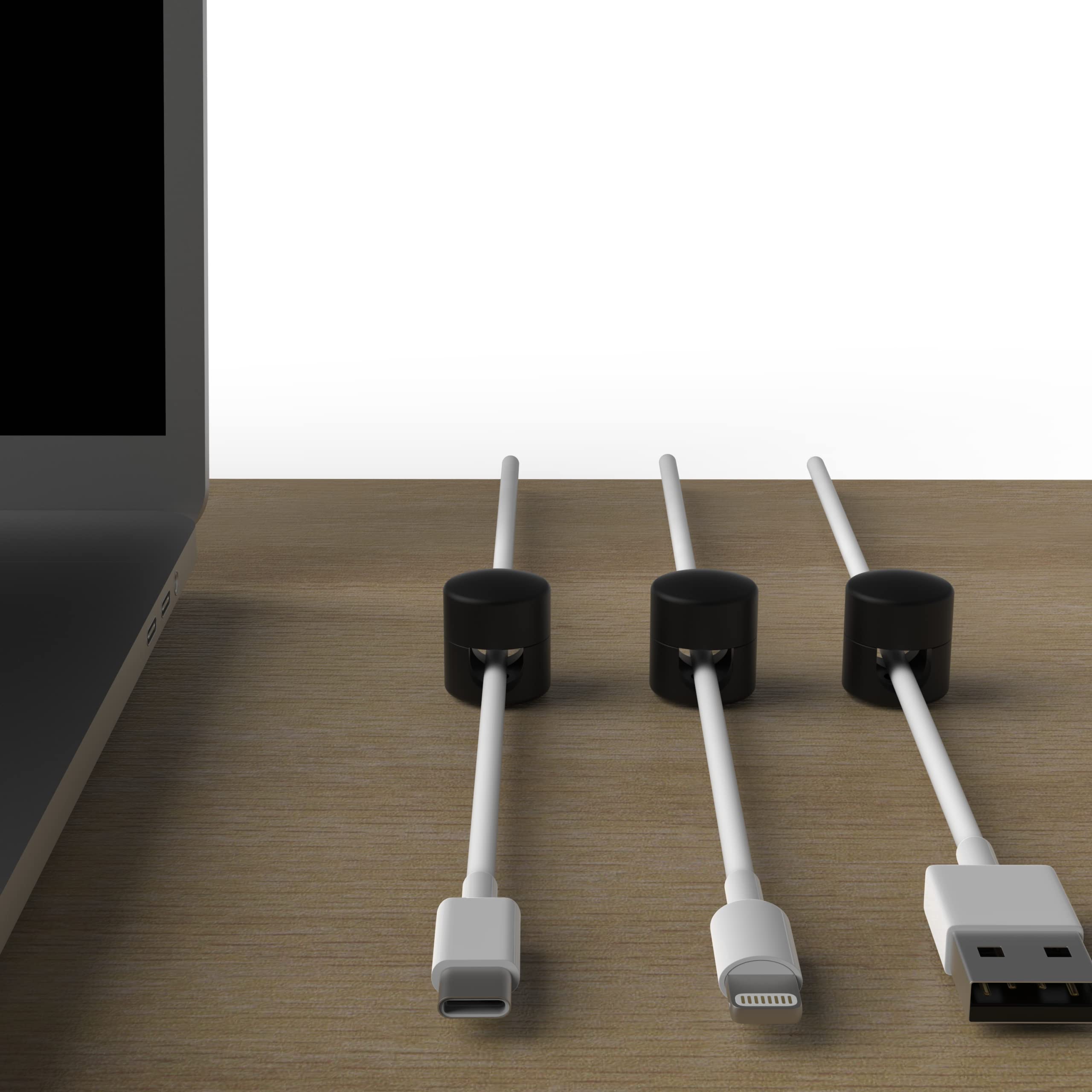 Wall-mount installation using ICONIT anchors saves desk space.