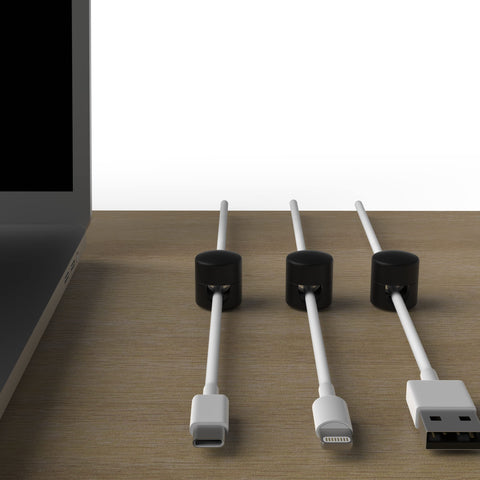 Wall-mount installation using ICONIT anchors saves desk space.