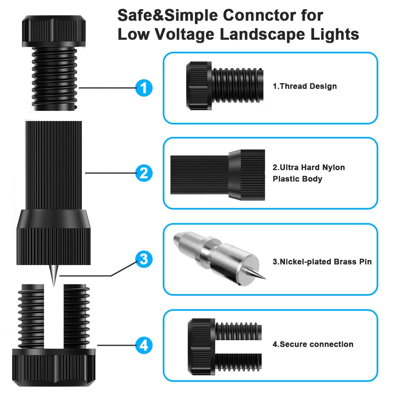 icreating easy-connect shows tool-free landscape lighting setup.