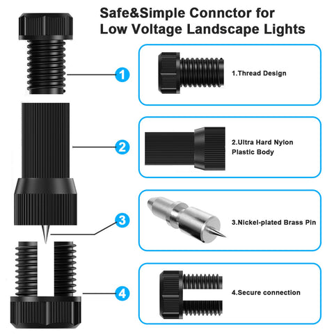 icreating easy-connect shows tool-free landscape lighting setup.