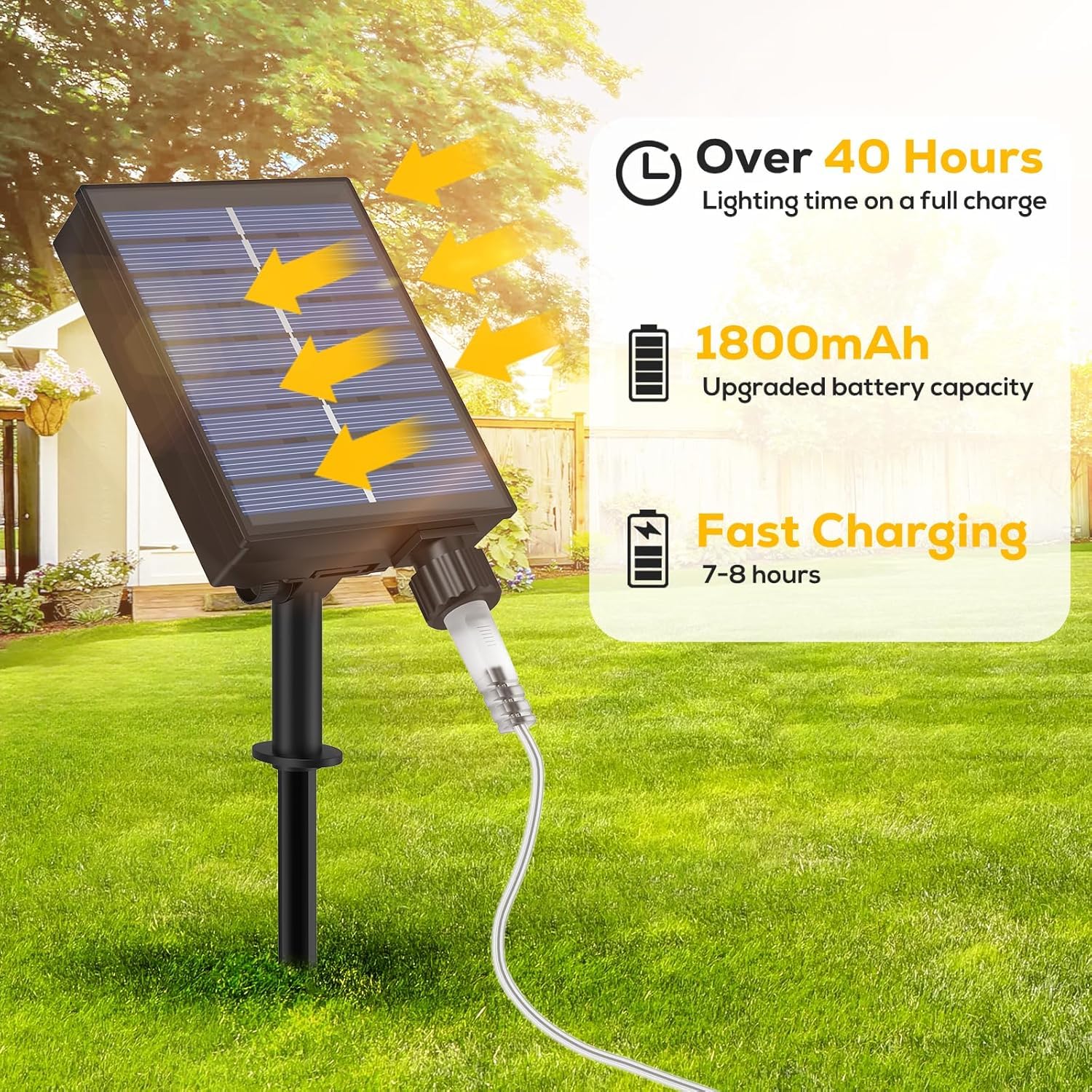 ICRGB blue solar rope lights with remote offer flexible outdoor decoration.