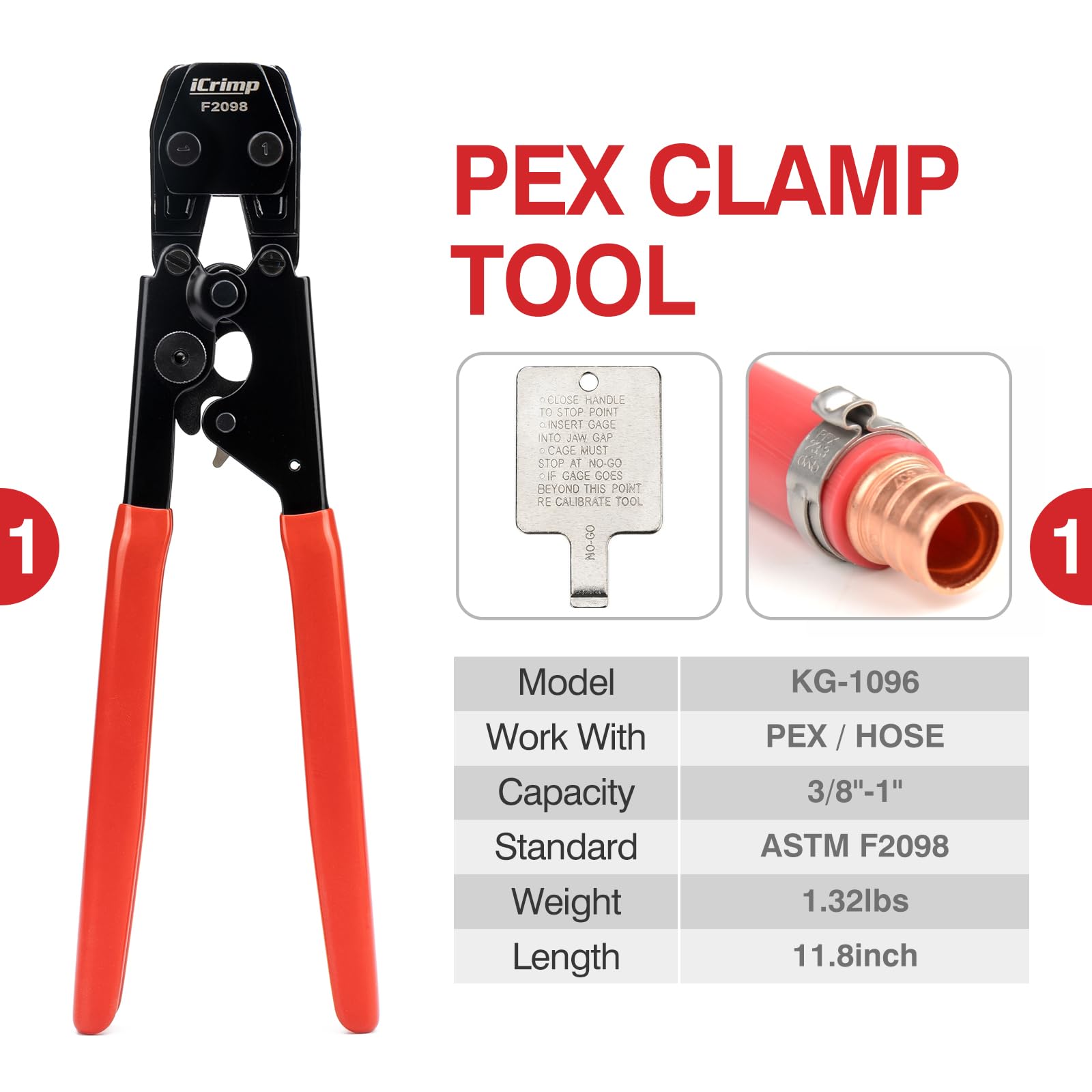 iCRIMP 1096D ratchet tool close-up showing precise crimps.