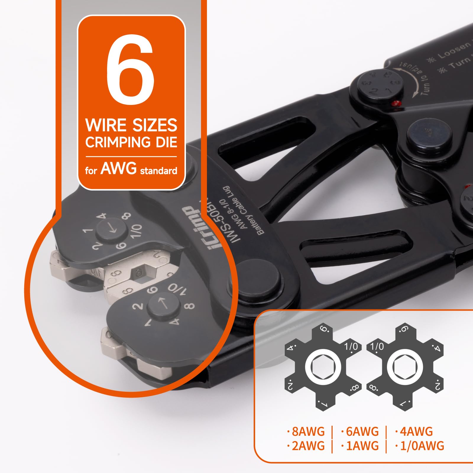 iCRIMP 2 AWG jaw focuses on compact battery lug crimps in tight spaces