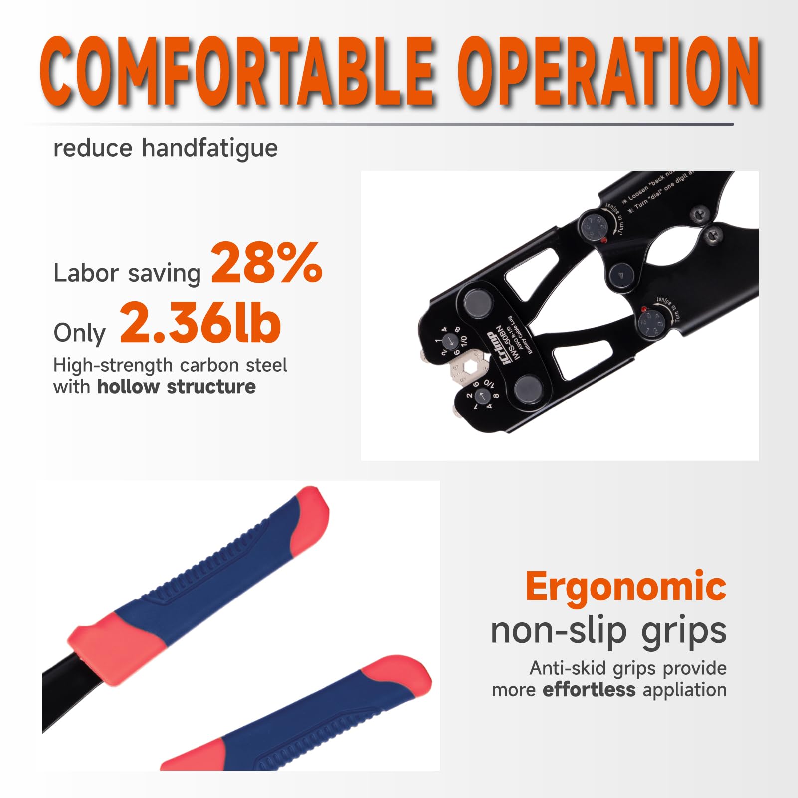 iCRIMP crimping tool for 4 AWG lugs delivering solid compression and consistency