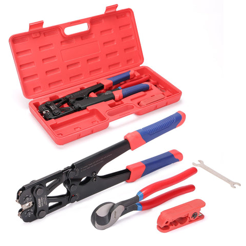 iCRIMP battery lug crimping tool performing a secure 8 AWG lug crimp for automotive wiring.