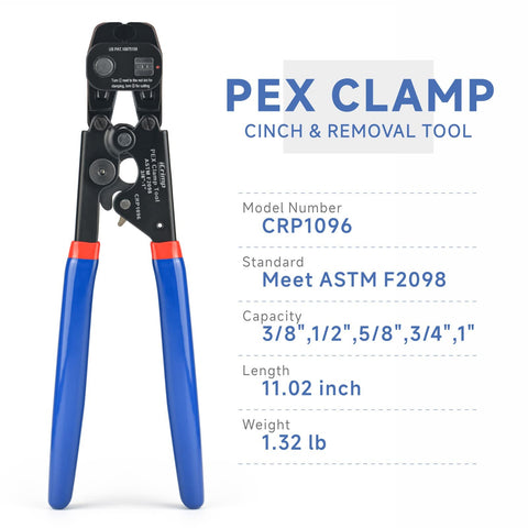 iCRIMP tool supports 3/8 to 1 inch clamps with ASTM 2098 compatibility.