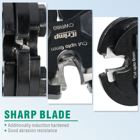 iCRIMP CWR60 cutting aircraft cable with strong, clean results.