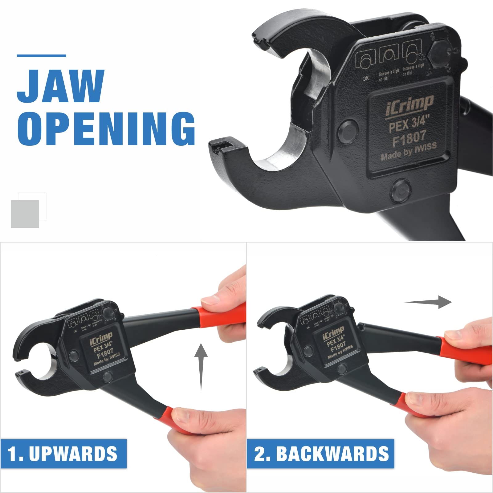 iCRIMP IWS-1807CN angled-head crimpers in tight spaces