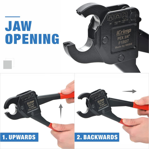 iCRIMP IWS-1807CN angled-head crimpers in tight spaces