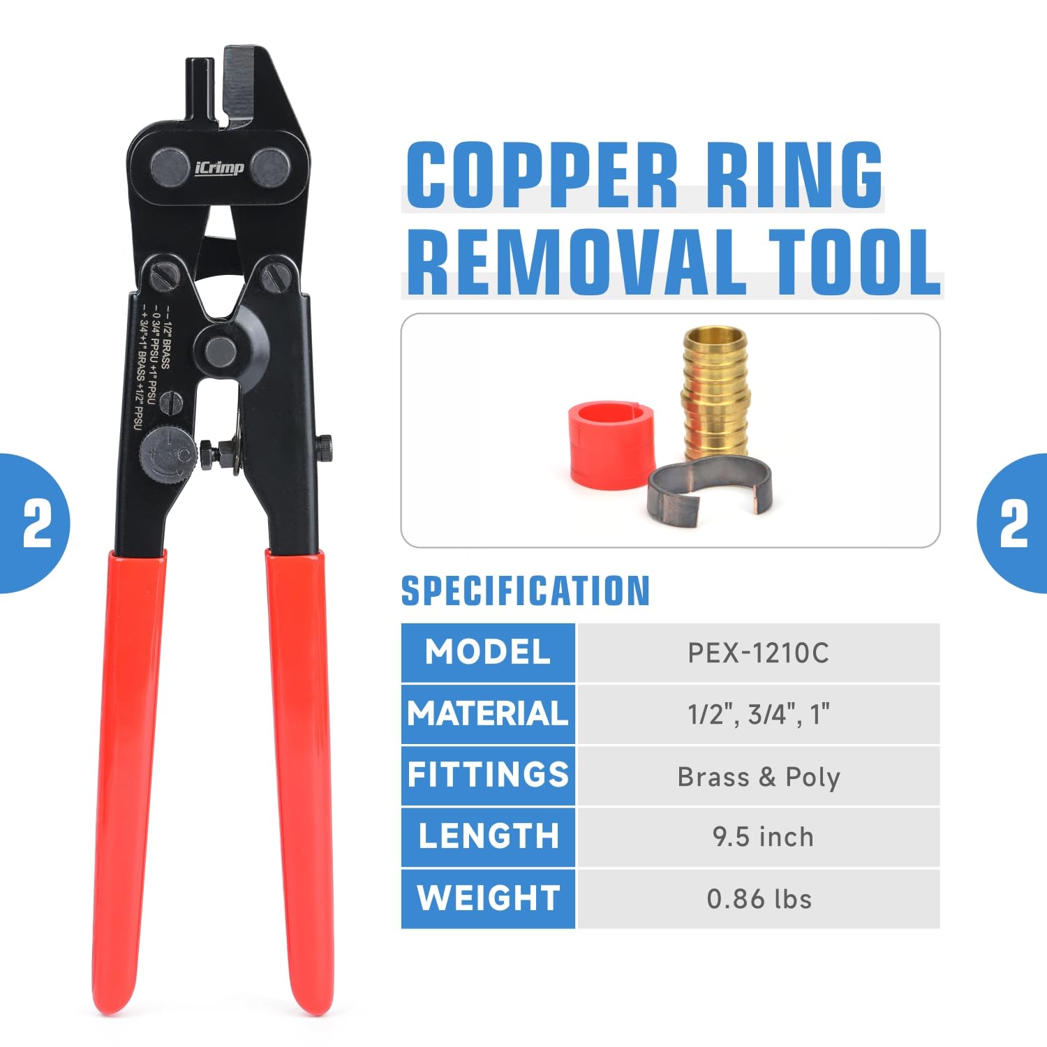 iCRIMP KIT-FACL copper crimp rings 38in size ready for secure connections.