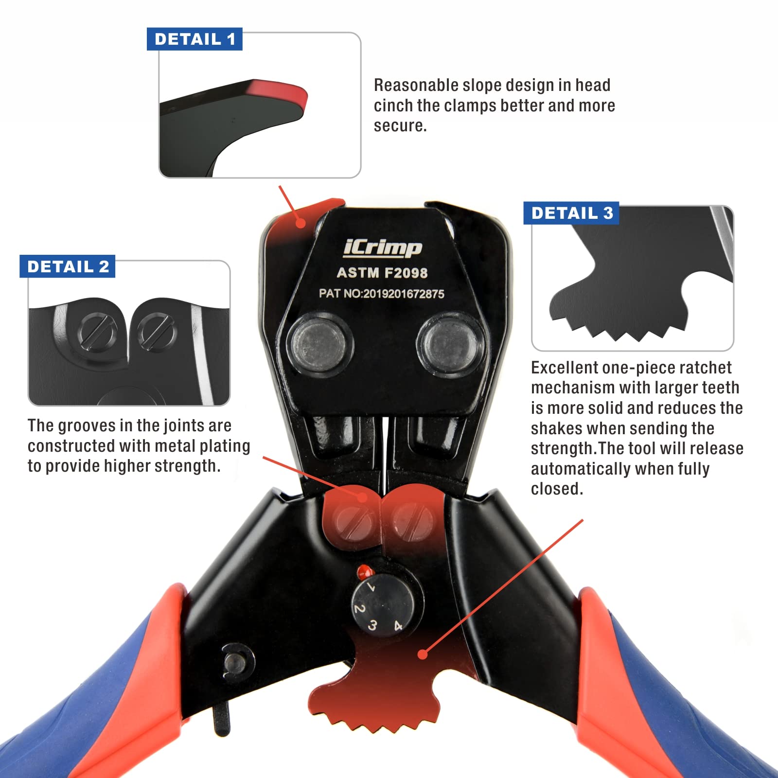 iCRIMP mini cinch tool with durable steel body for longevity