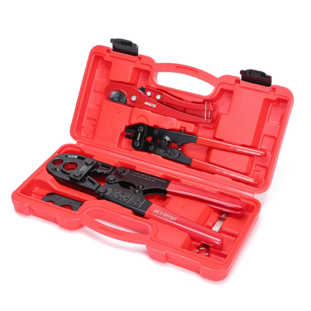 iCRIMP PCKIT-1234PS dual size crimp head for secure 1/2 and 3/4 in PEX fittings.