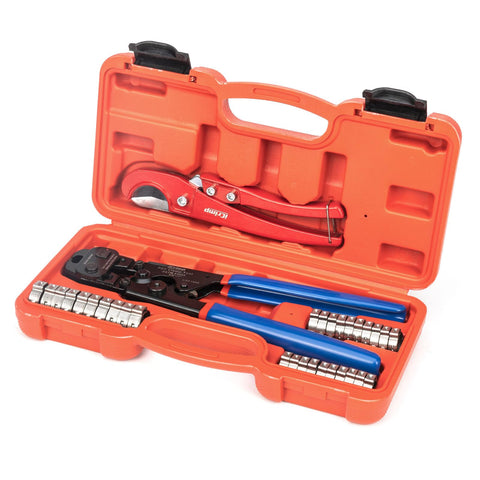 iCRIMP PEX clamp tool kit case keeps organized storage for easy DIY plumbing projects.