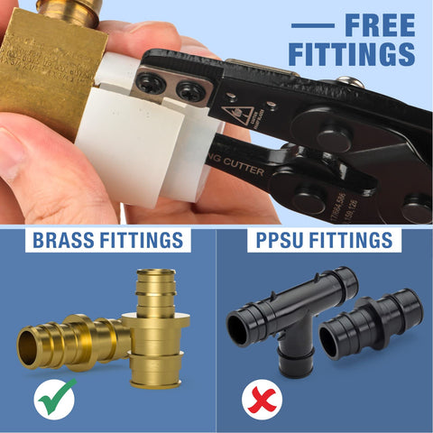 iCRIMP PEX tool made of wear-resistant steel with spare blades for extended use.