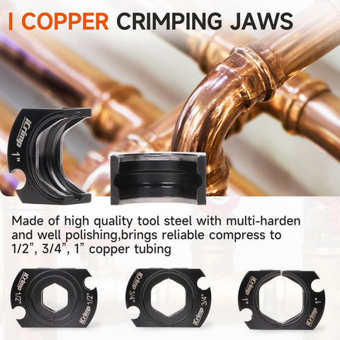 iCRIMP press tongs with a 360-degree head for versatile angles.