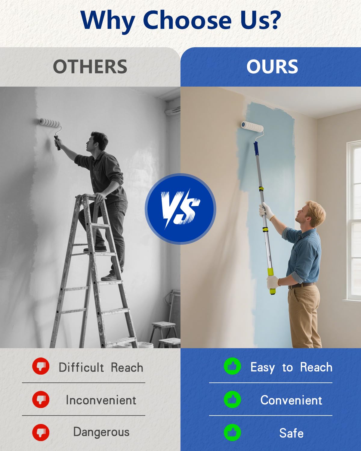 IDEAALS 9-inch roller assembly in action on wall for seamless coverage