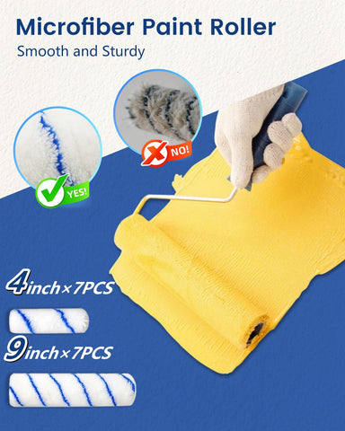 IDEAALS microfiber roller cover close-up highlighting high paint absorption and smooth delivery