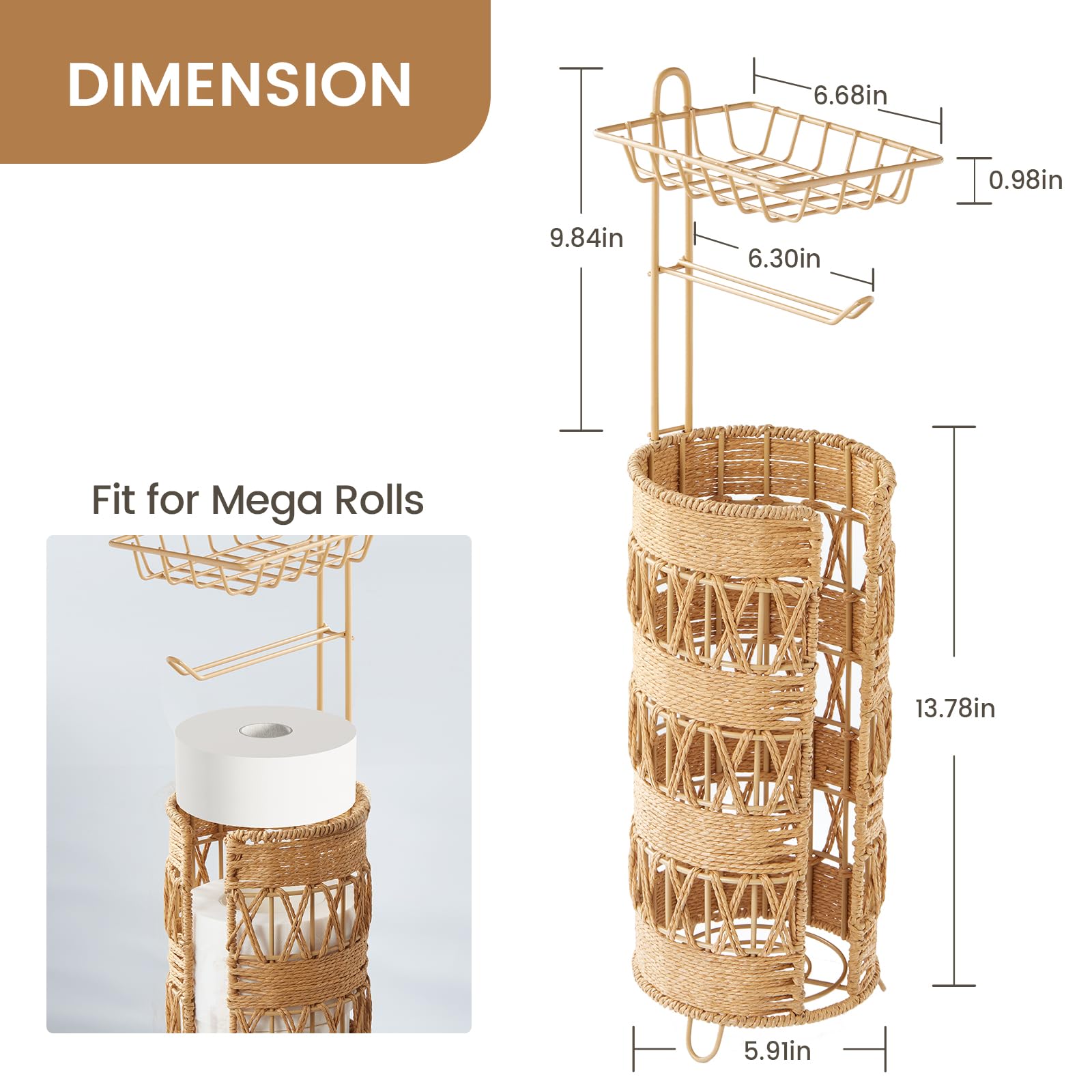 Idealmax freestanding toilet paper holder dispenser — easy roll access and replacement.