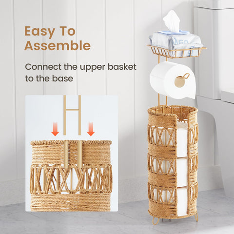 Idealmax raised base for rolls — keeps toilet paper off the floor for stability.