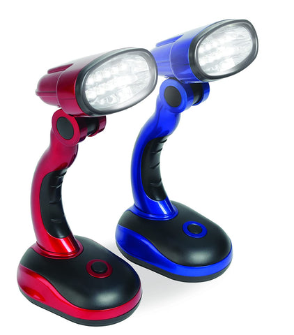 IdeaWorks Jobar LED desk lamp in red with pivoting head for versatile task lighting.