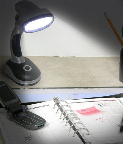 IdeaWorks Jobar LED desk lamps battery-powered for cordless use anywhere.