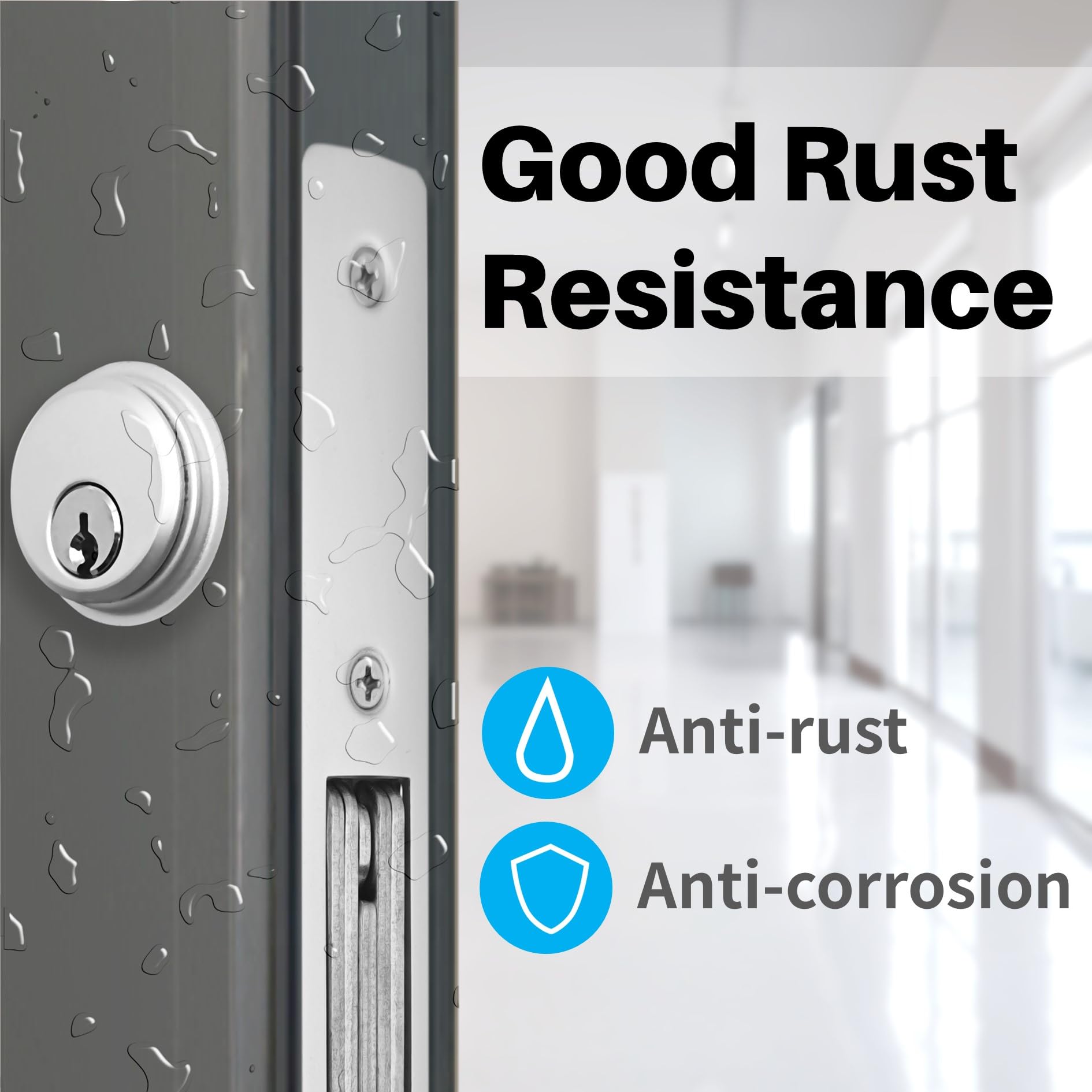 Idelen aluminum lock body highlights corrosion resistance for storefront doors.