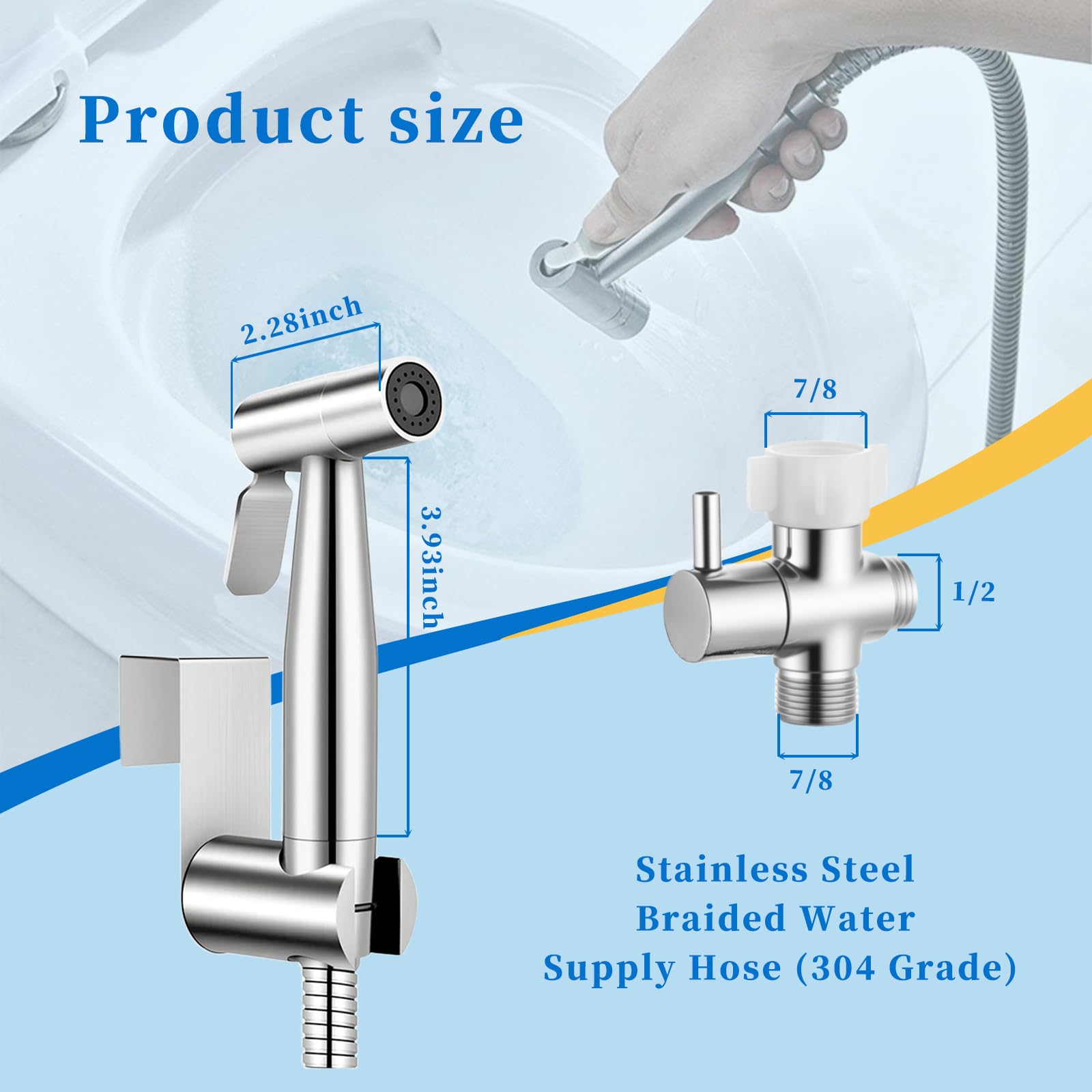 IDMAX 49-inch stainless steel hose offering flexible reach for thorough cleaning.
