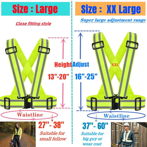 IDOU high visibility vest back view signals presence for cyclists.