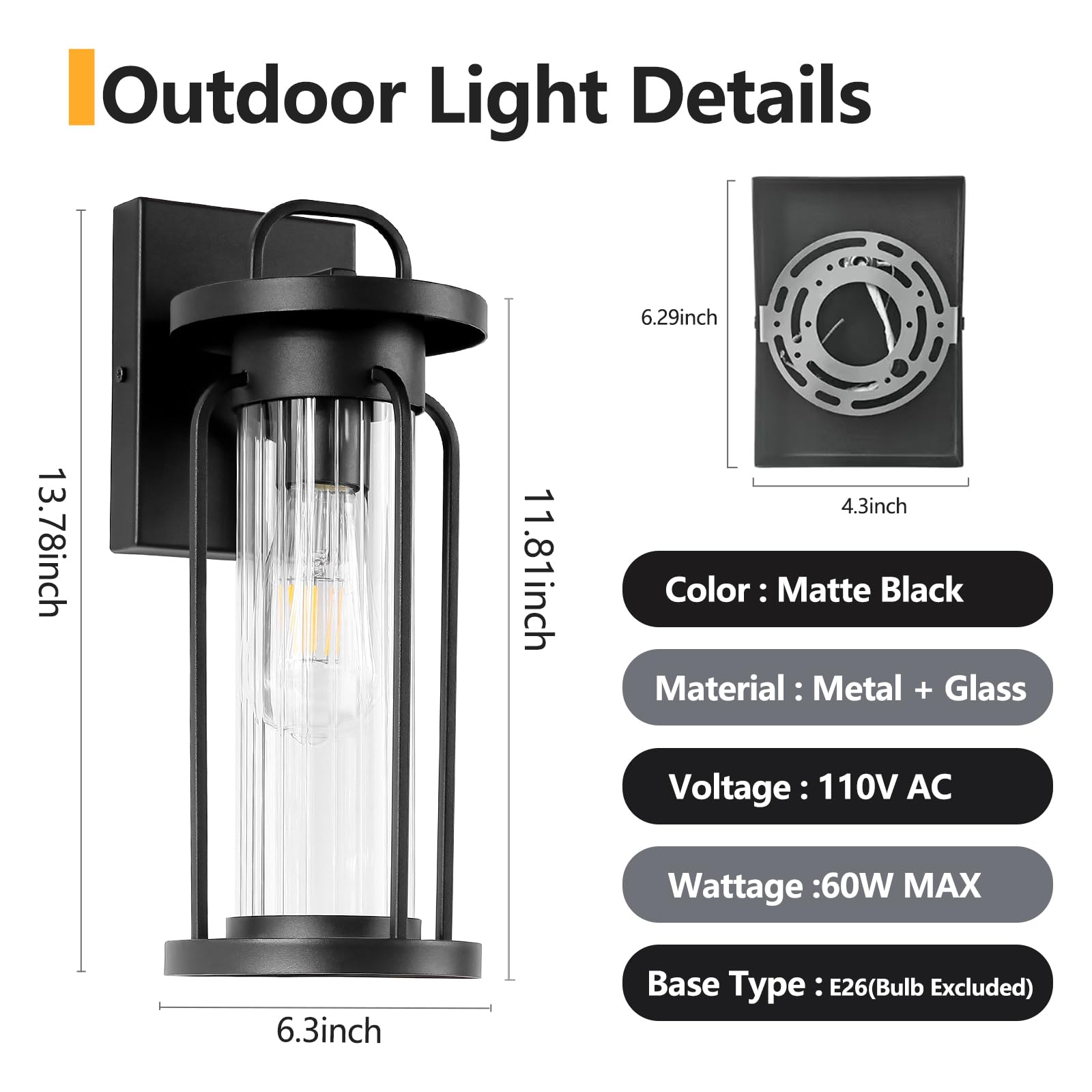 IDPUSEN exterior waterproof lantern suits porches and doors with reliable glow.