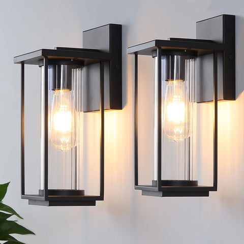 IDPUSEN 14-inch outdoor wall light brightens the front door with a classic silhouette.